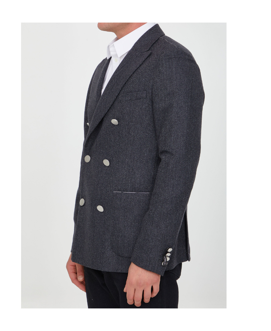 Tonello Double-breasted Casual Jacket In Black