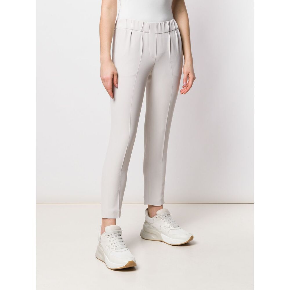 Brunello Cucinelli Tapered Elasticated Trousers In White