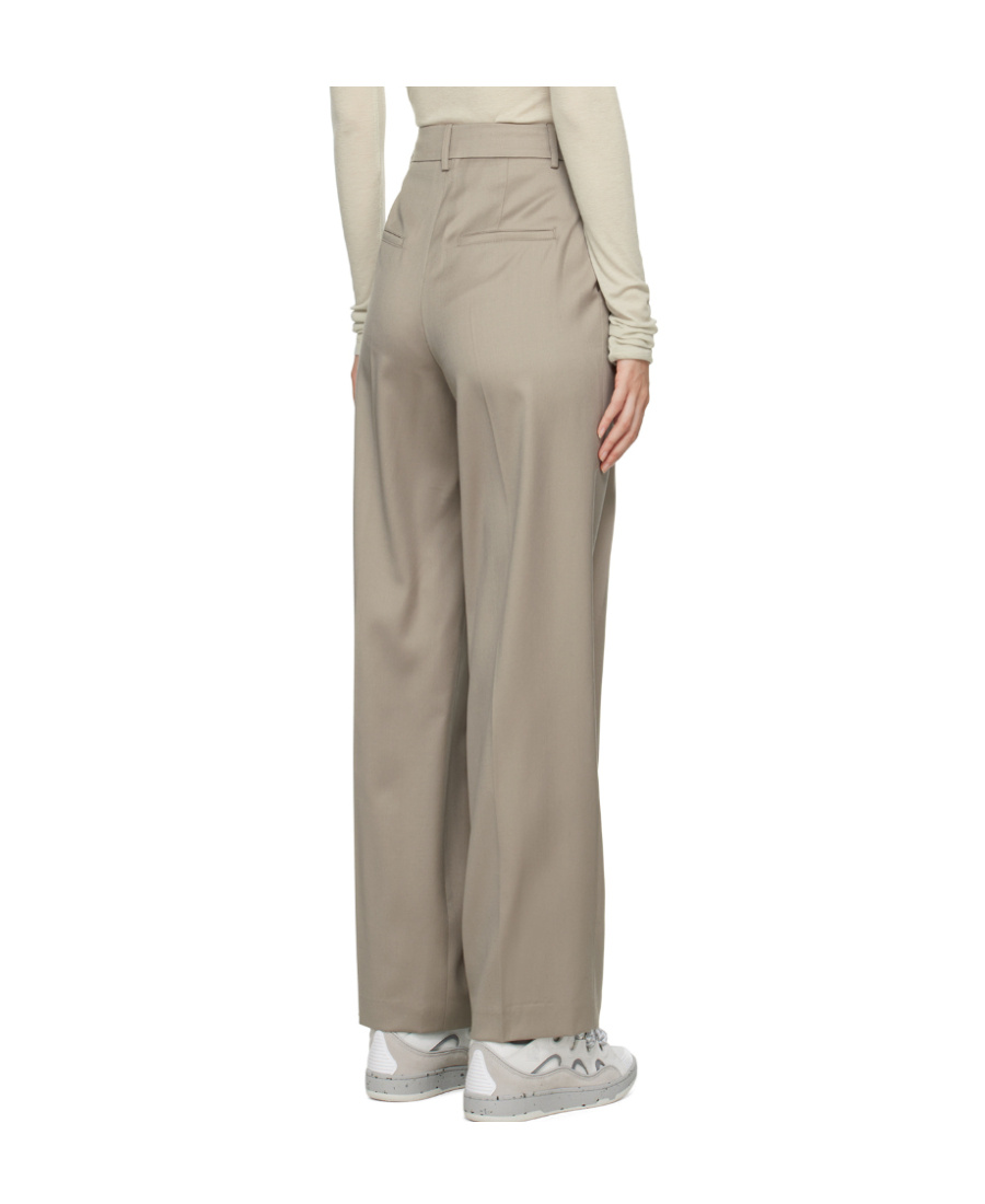 Low Classic Inverted-pleat Detail Trousers In Nude