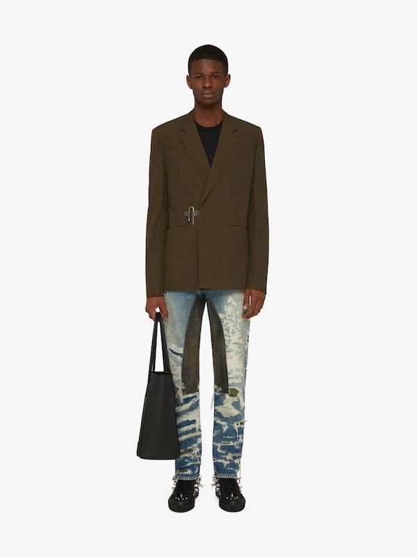 Givenchy Distressed-finish Straight-leg Jeans In Blue