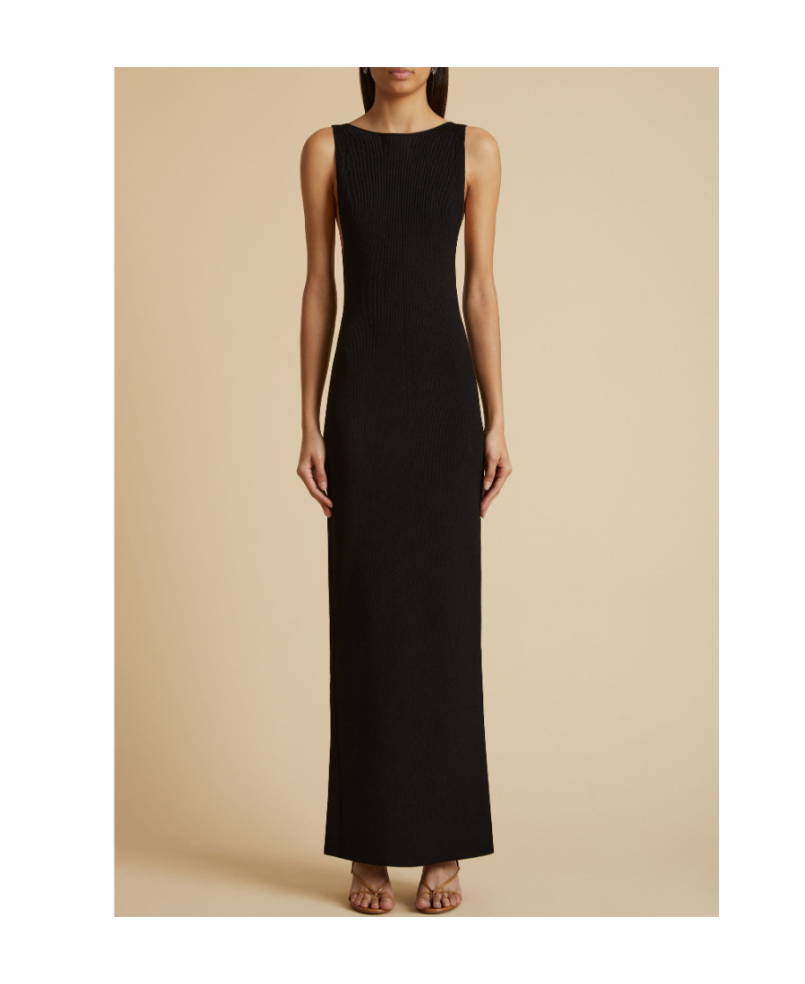 Khaite Evelyn Stretch-knit Maxi Dress In Black
