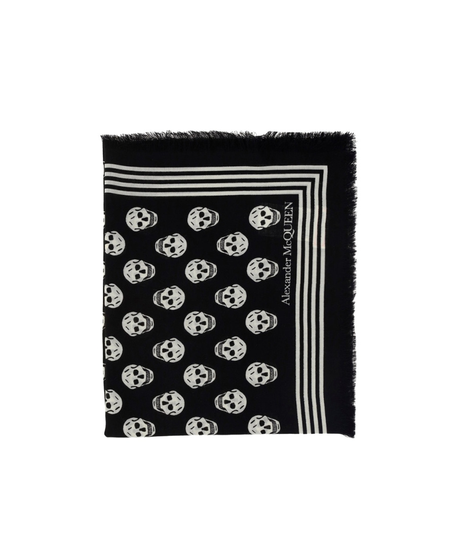 Alexander Mcqueen Alexander Mc Queen "skull Biker" Scarf In Black