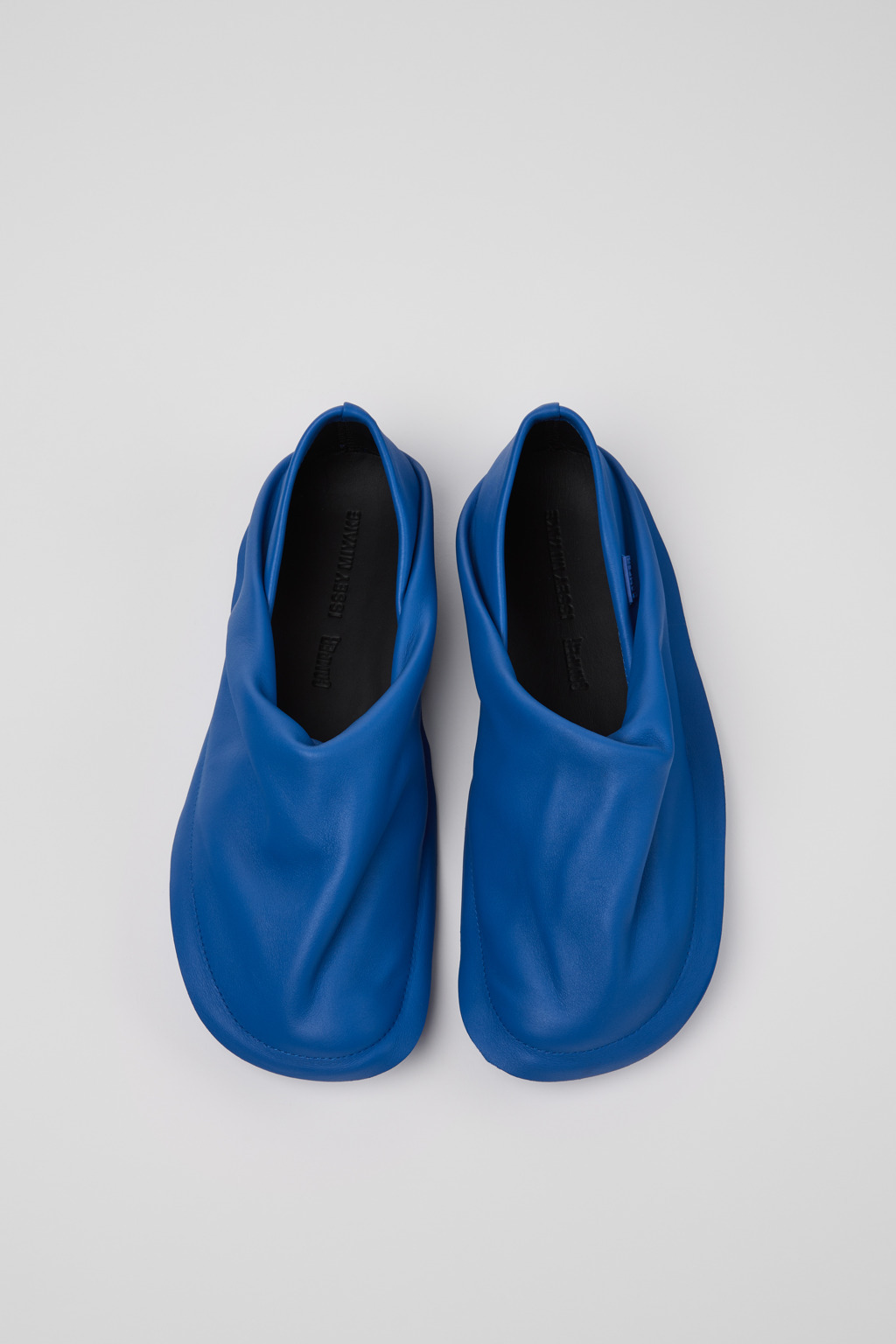 Camper Round Toe Flat Shoes In Blue