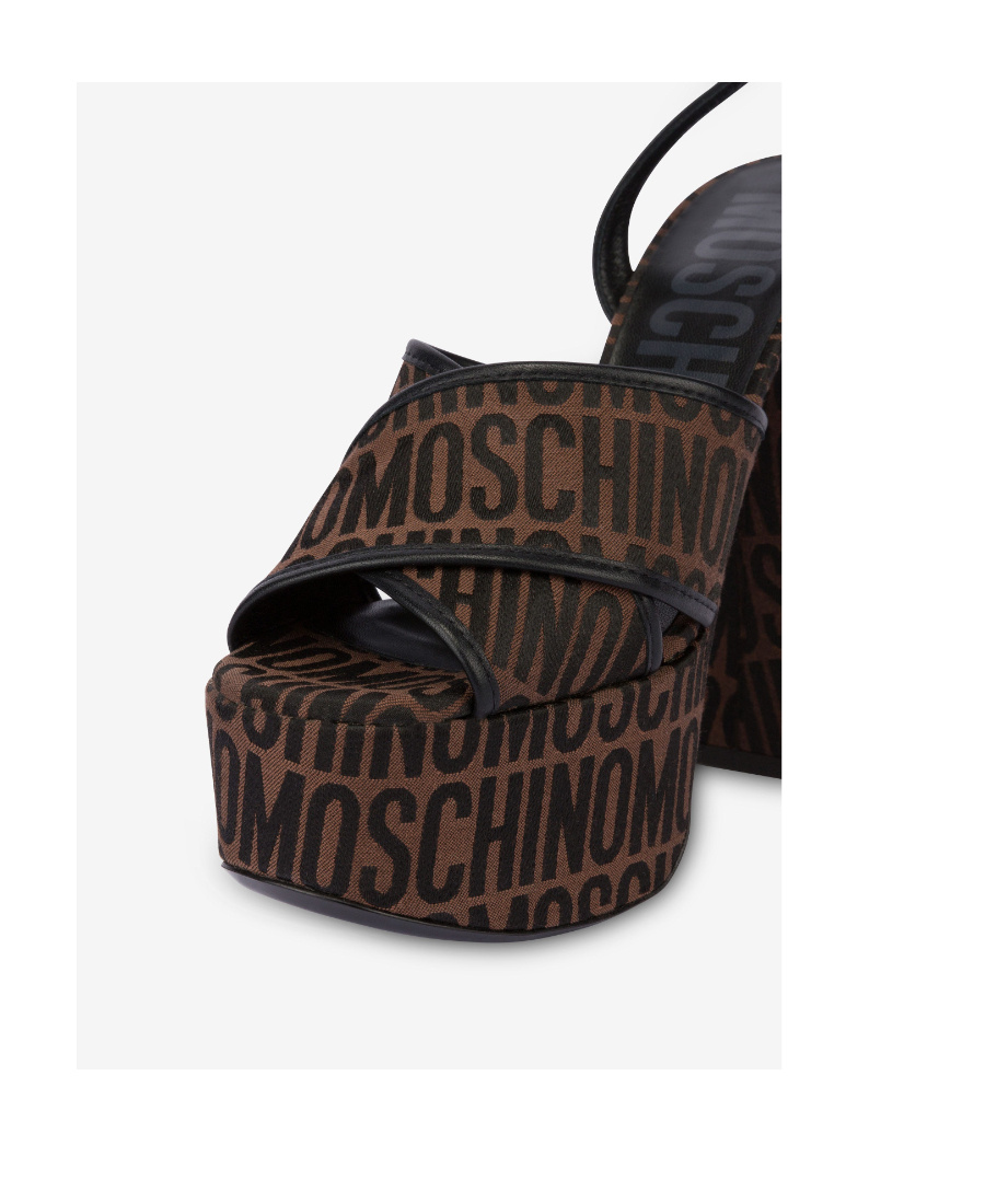 Moschino 145mm Logo-print Platform Sandals In Black