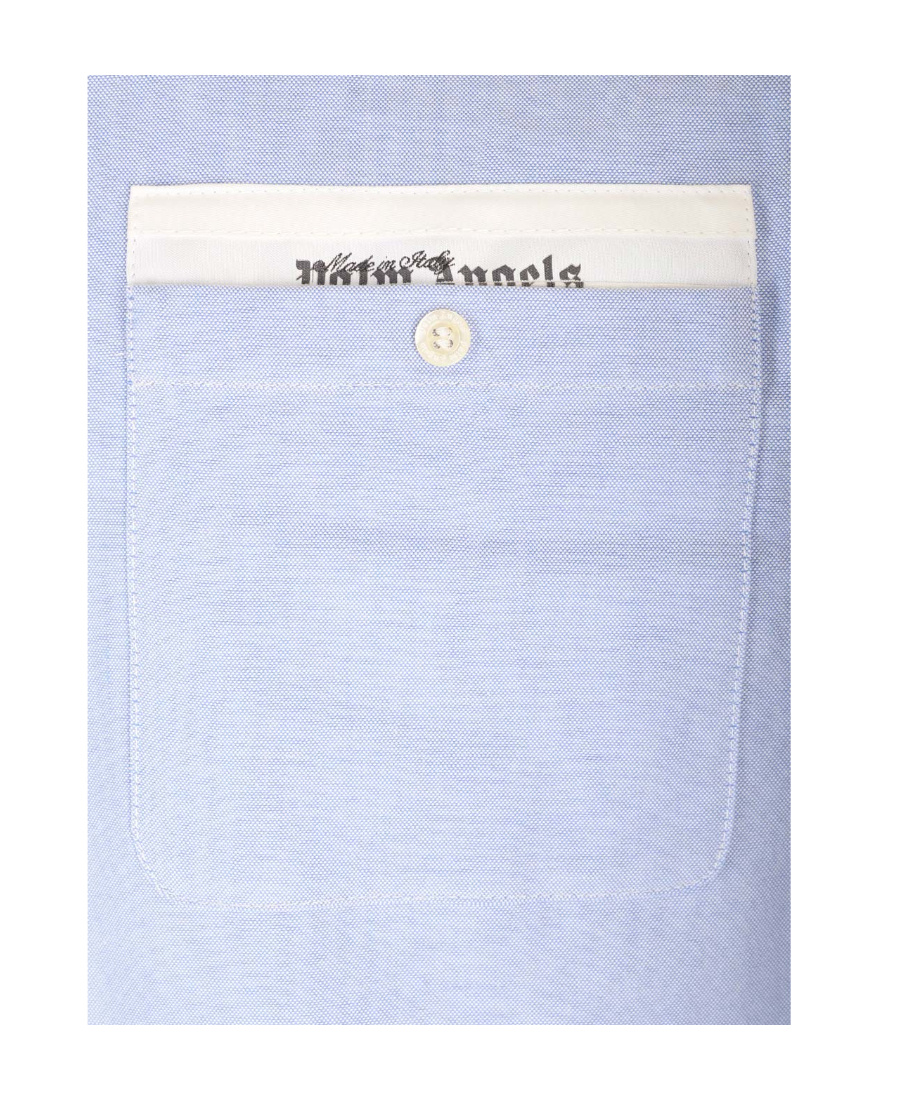 Palm Angels Shirt With Pocket In Blue