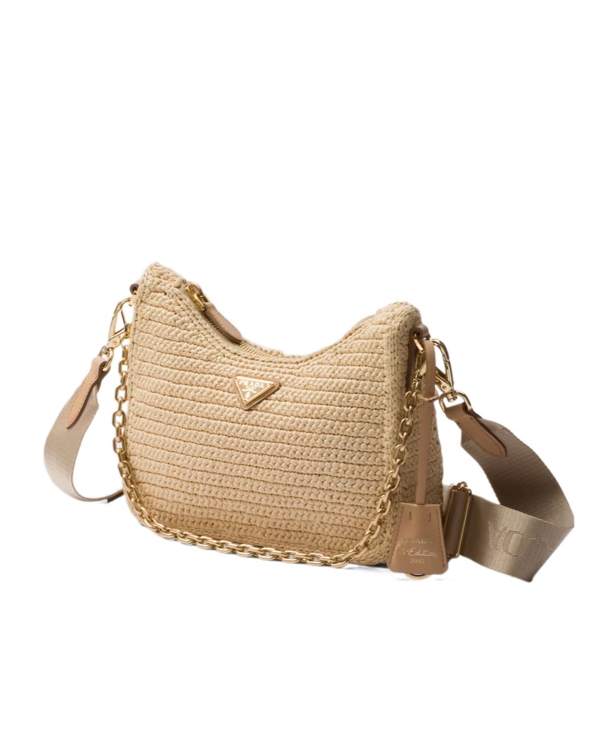 Prada Re-edition 2005 Crochet Bag In Neutral Color