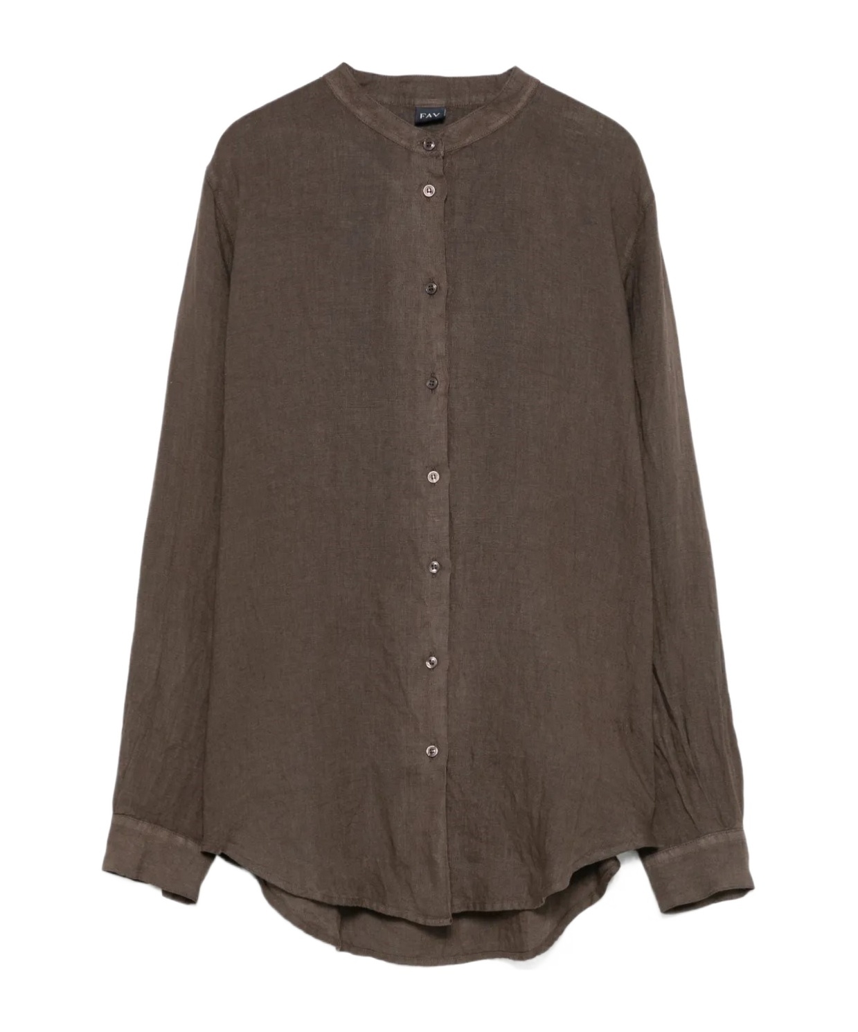 Fay Linen Shirt In Brown