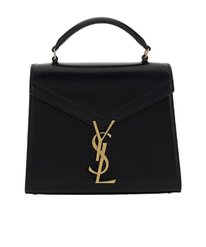 Saint Laurent Mini Cassandra Monogram Tote Bag In Black