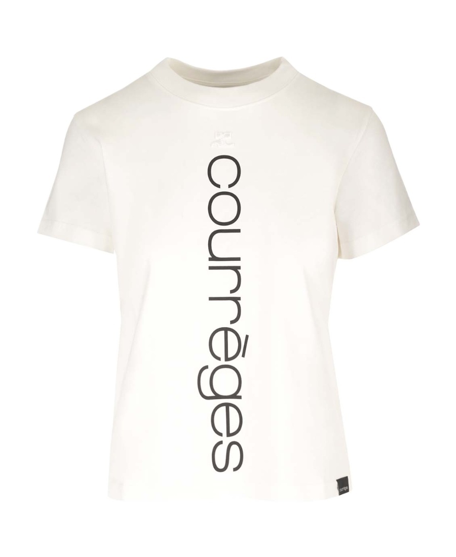Shop Courrèges Logo-print Cotton T-shirt In White