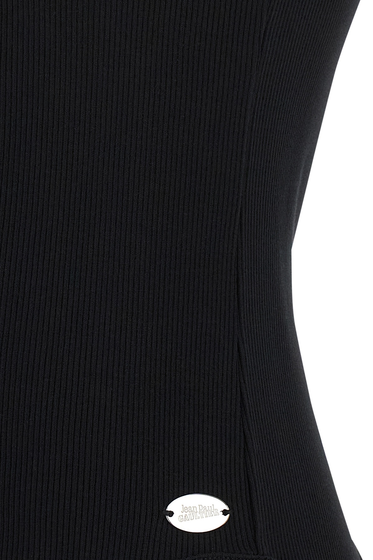 Jean Paul Gaultier Women Ribbed Tank Top With Lingerie Garter In Black