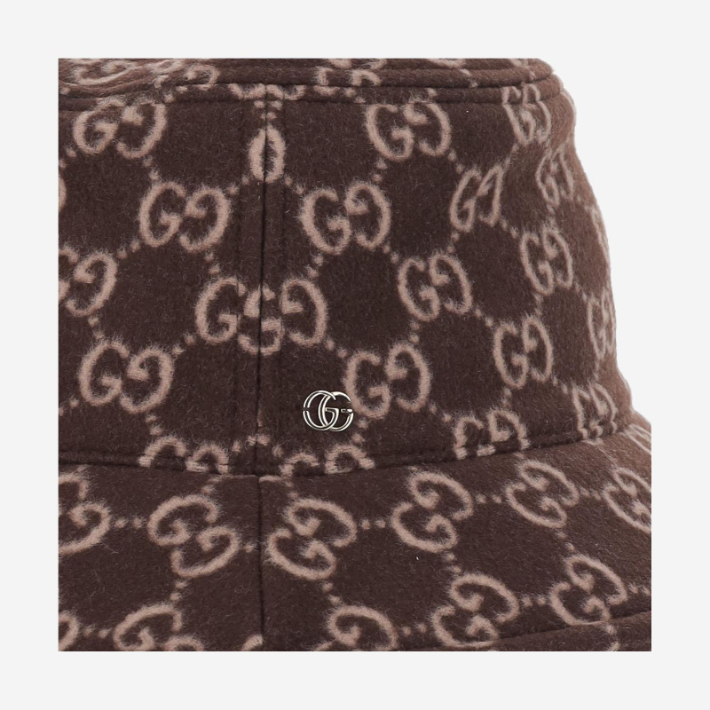 Gucci Gg Wool Bucket Hat In Brown