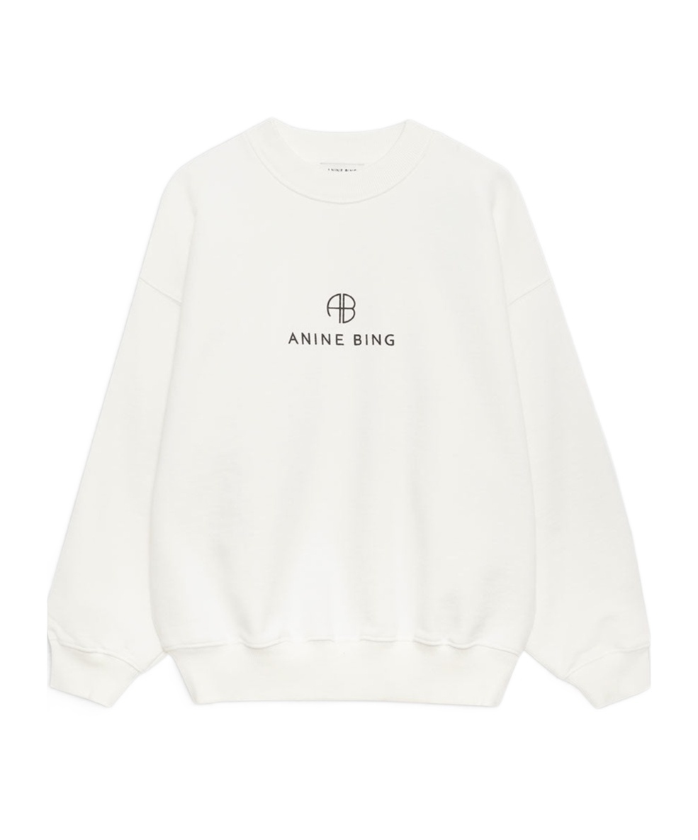 Shop Anine Bing Jaci Crew-neck Sweatshirt In White