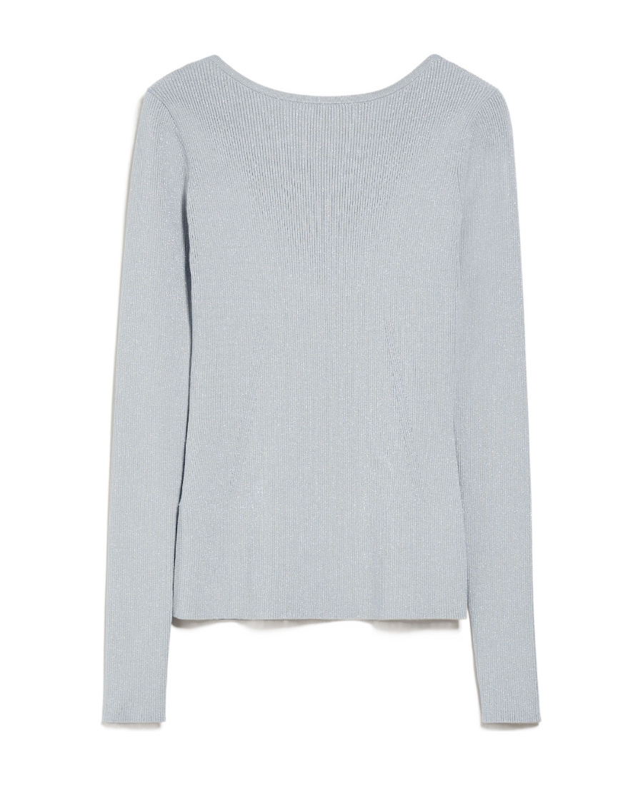 Max Mara Long-sleeved Rib Sweater In White