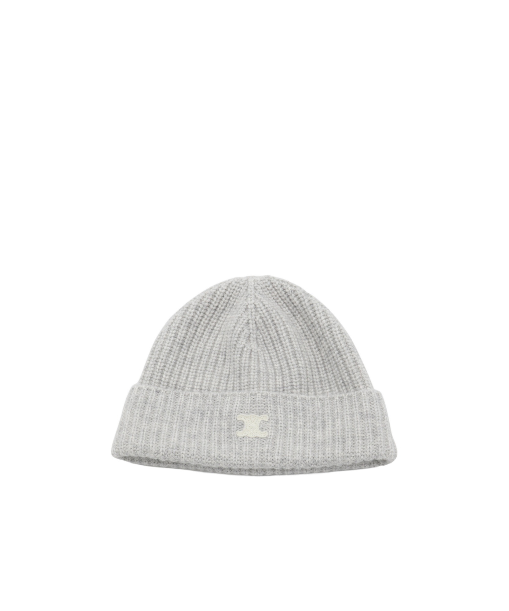 Celine Rib Knitted Hat In Gray