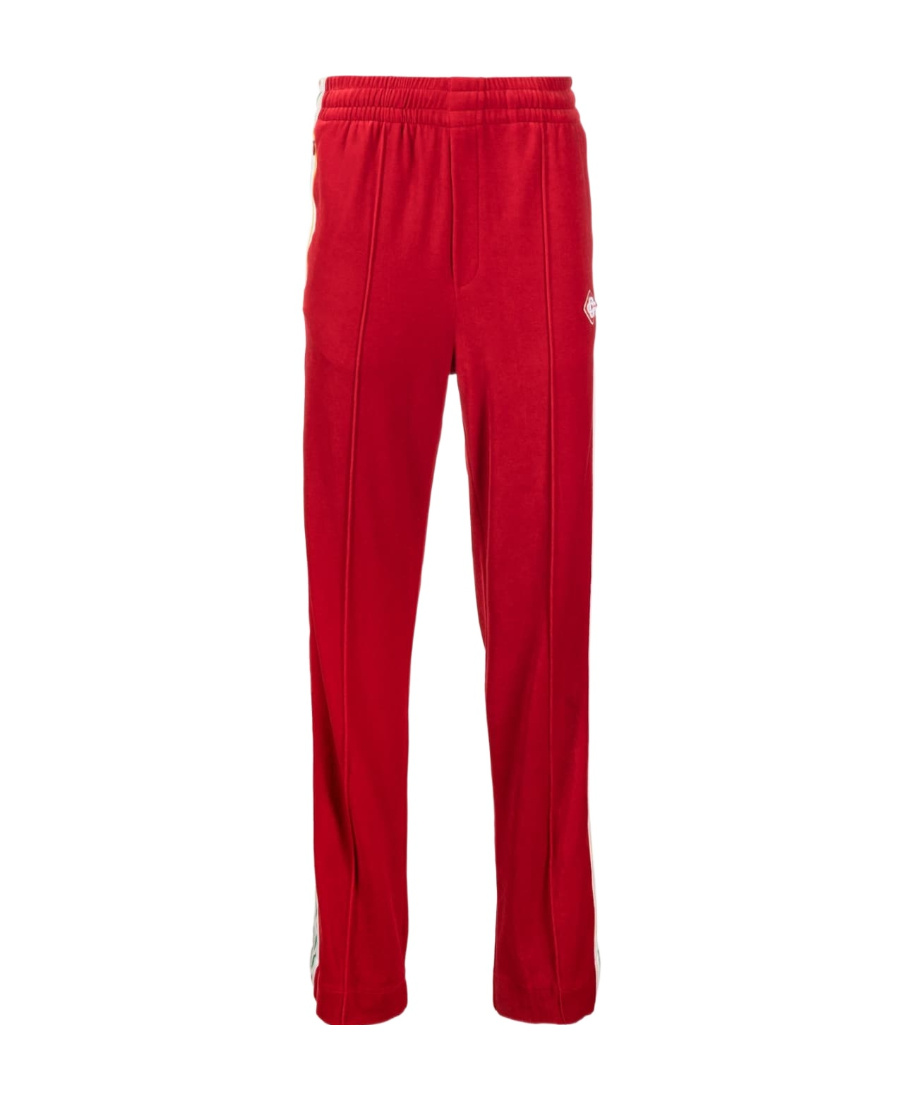 Casablanca Velour Taped Track Pants In Red