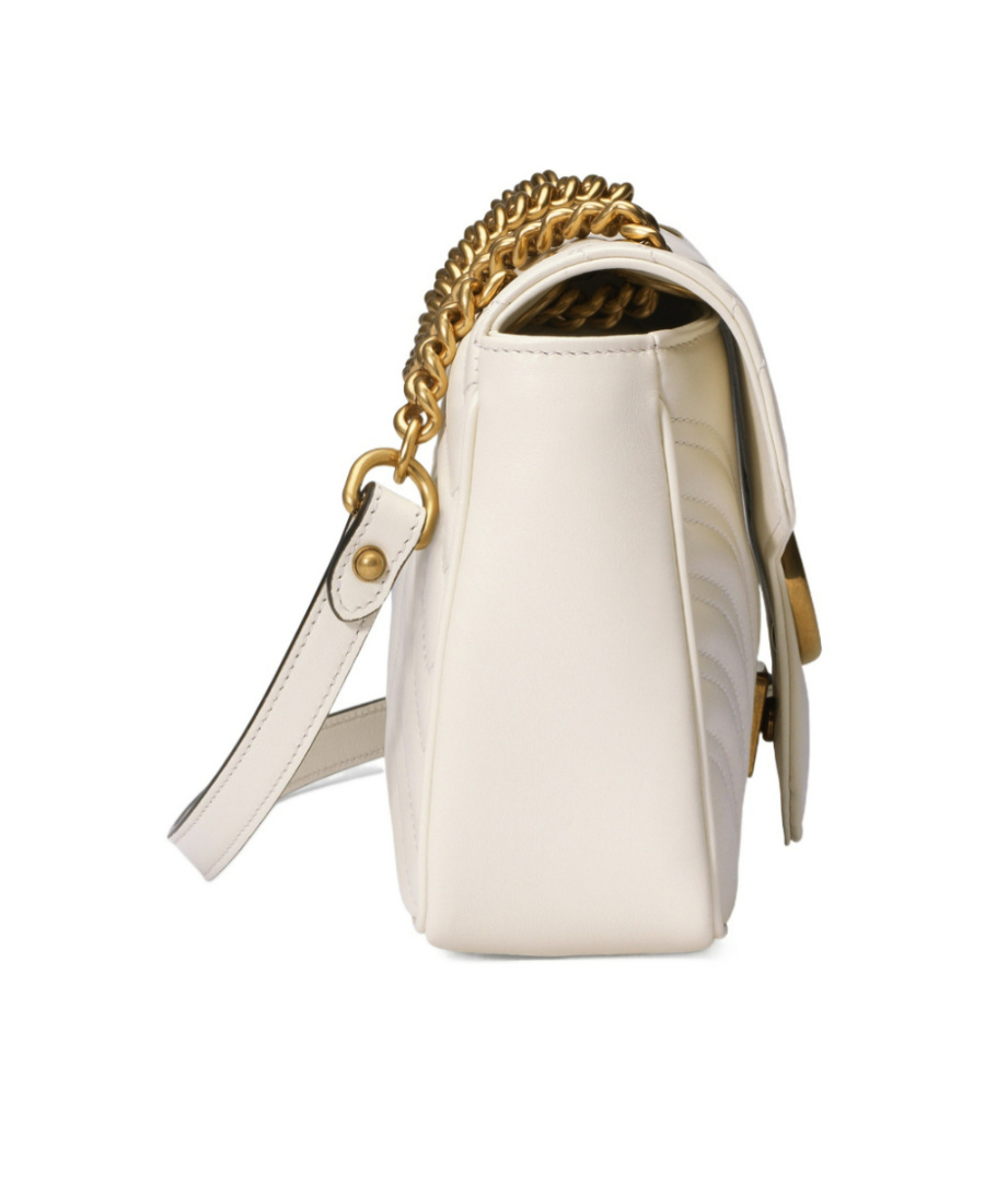 Gucci Gg Marmont Small Shoulder Bag In White