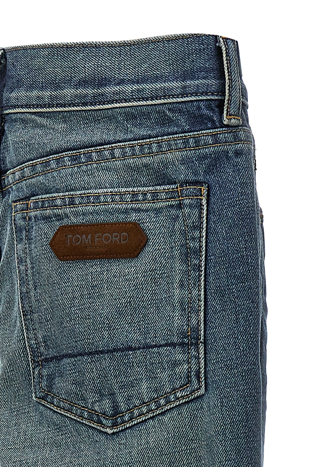 Shop Tom Ford Logo Patch Skinny Jeans In Blue