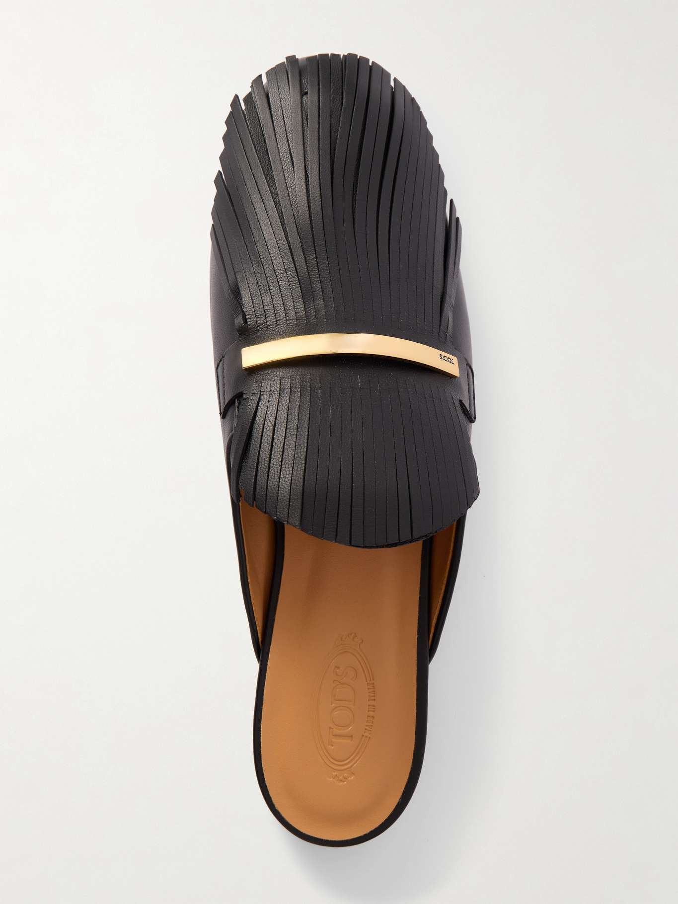 Tod's Fringe-detailed Mules In Black