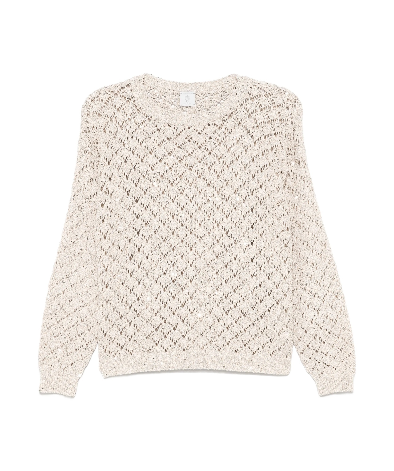 Eleventy Open-knit Sweater In White