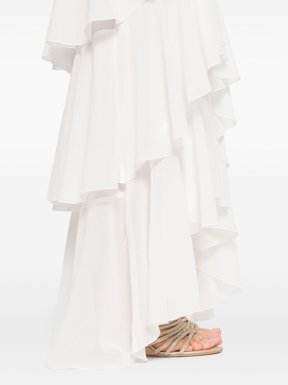 Shop Elisabetta Franchi Georgette Ruffled Maxi Dress