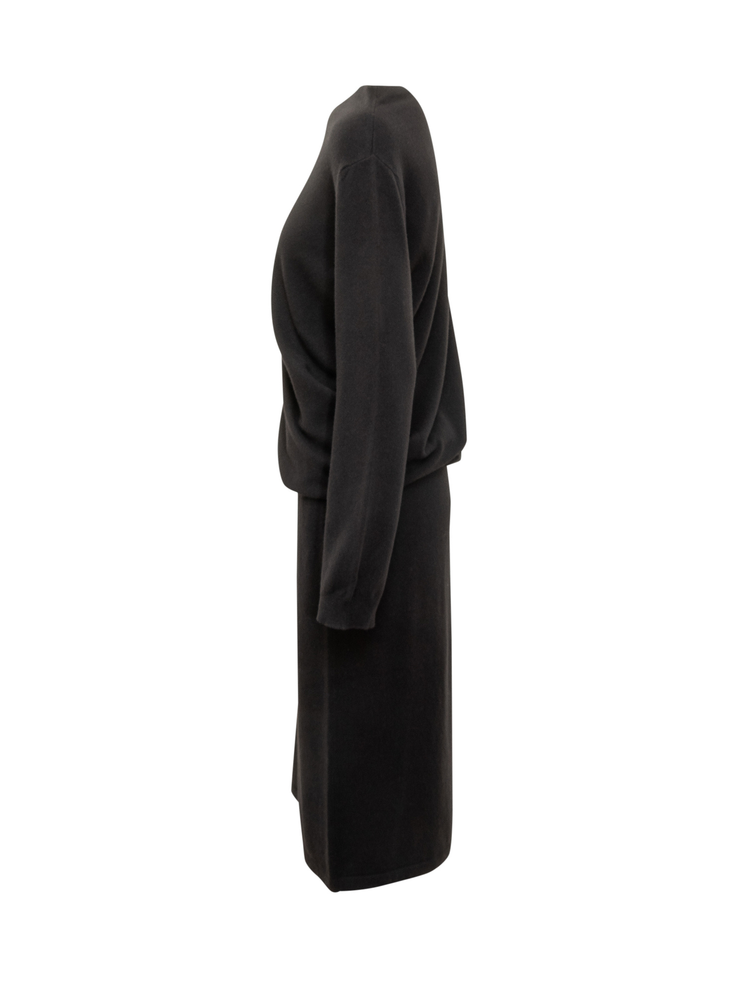 Fabiana Filippi Fitted Midi Dress With Draped Bodice And Gold Detail In Black
