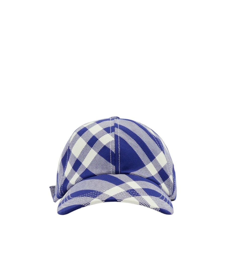Burberry Check Wool-blend Baseball Cap In Blue