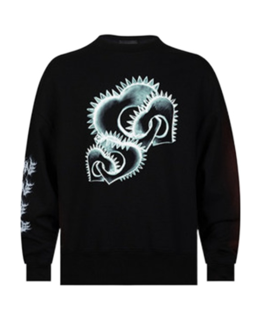 We11 Done Graphic-print Cotton Sweatshirt In Black