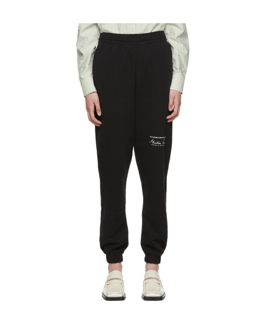 MARTINE ROSE LOGO-PRINT SLIM-FIT TRACK PANTS 