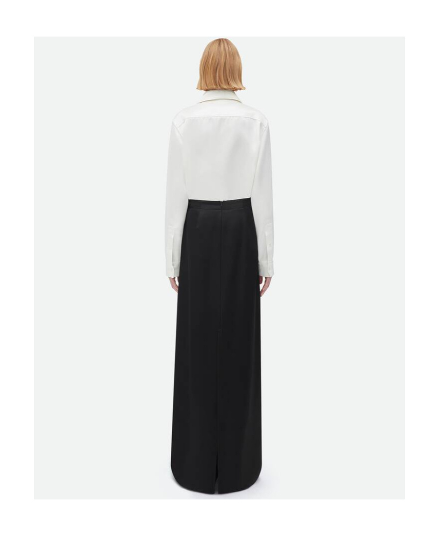 Bottega Veneta Silk Twill Skirt In Black