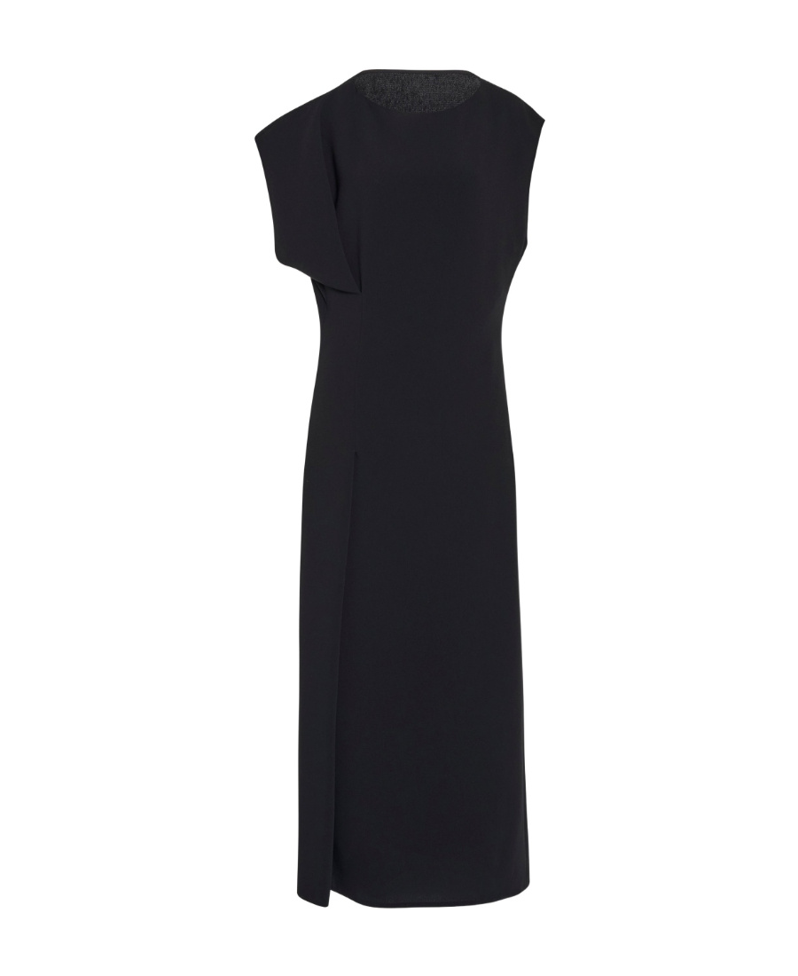 The Row Blathine Asymmetric Midi Dress In Black