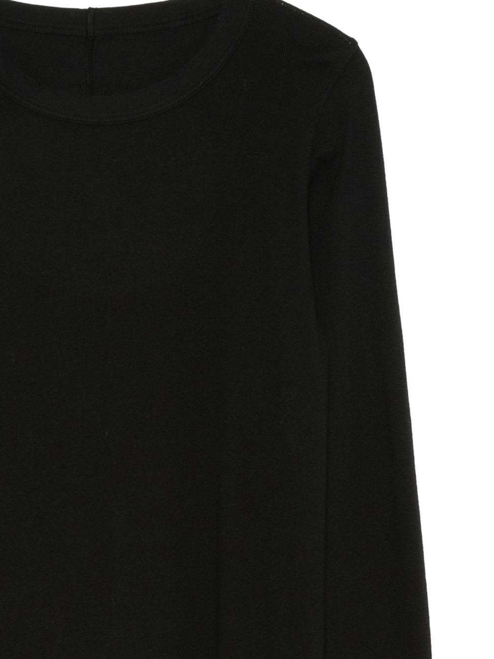 Rick Owens Drkshdw Long Sleeve Ribbed Top With Asymmetric Detail In Black