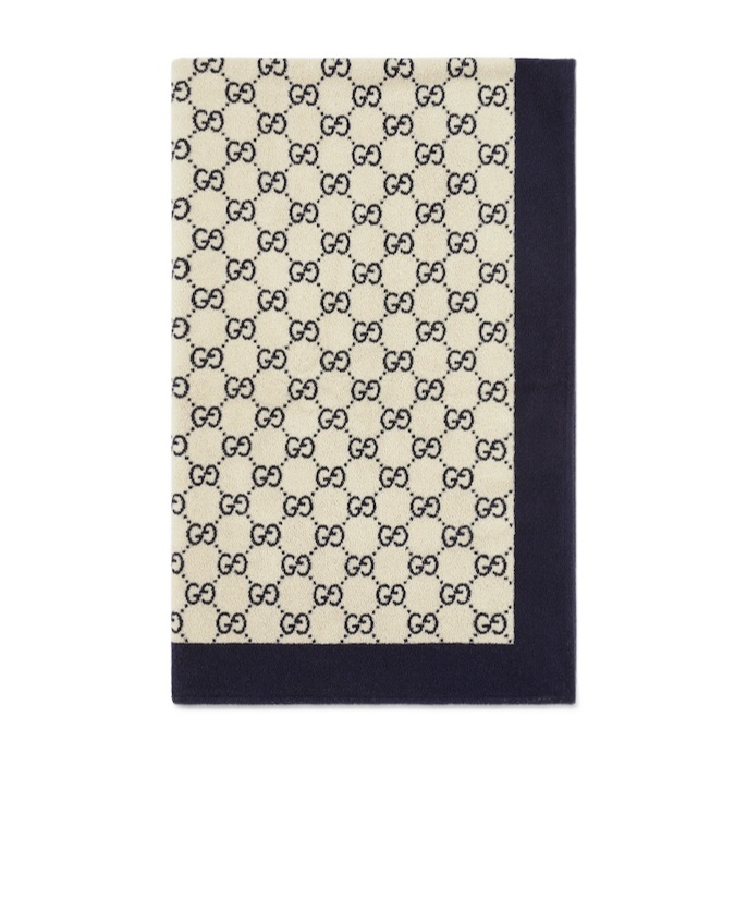 Gucci Jacquard Logo Bath Towel In Nude