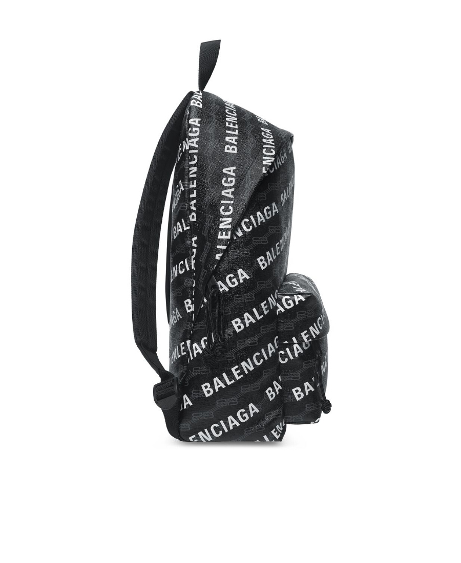 Balenciaga Signature Logo-print Backpack In Black
