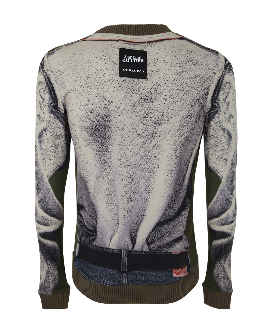 Y/project Khaki Jean Paul Gaultier Edition Long Sleeve T-shirt In Black