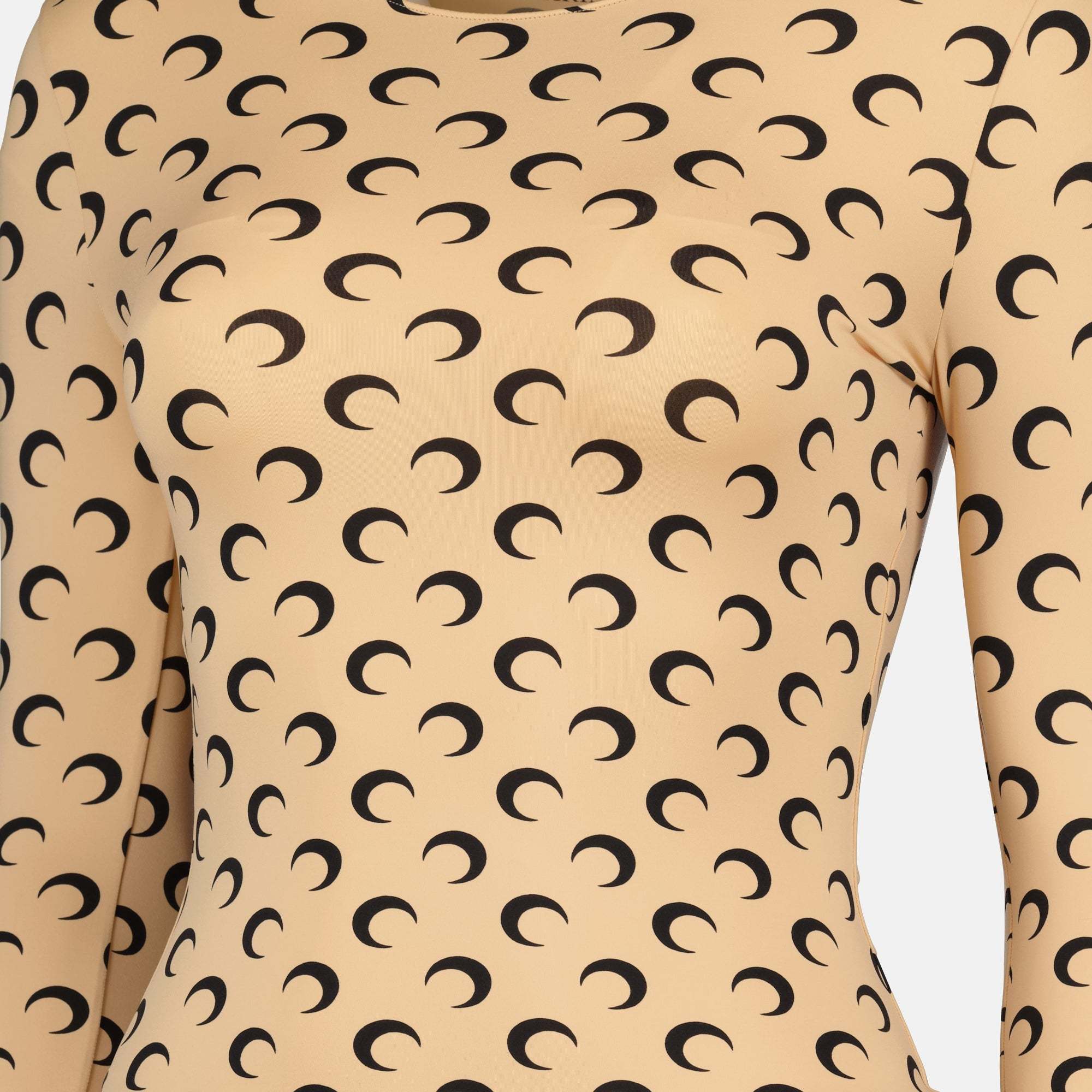 Marine Serre Crescent Moon Print T-shirt In Nude
