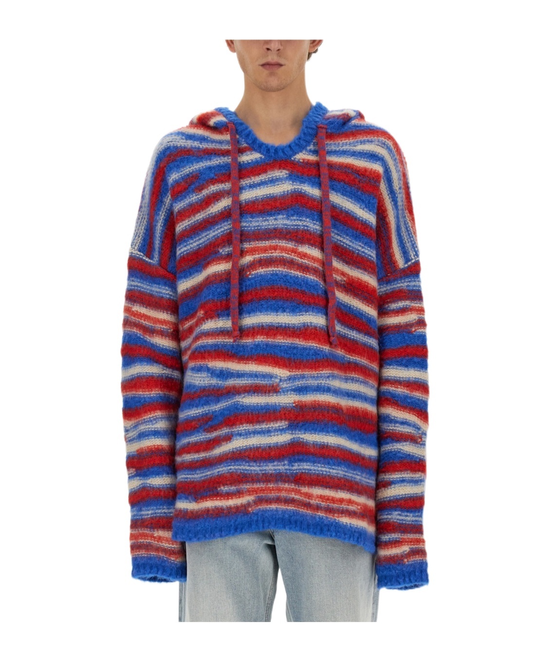 Erl Gradient Knitted Oversized Hoodie In Multicolor