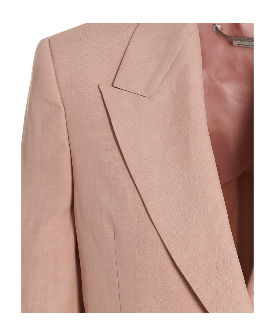 Stella Mccartney Double-breasted Tailored Blazer In Nude