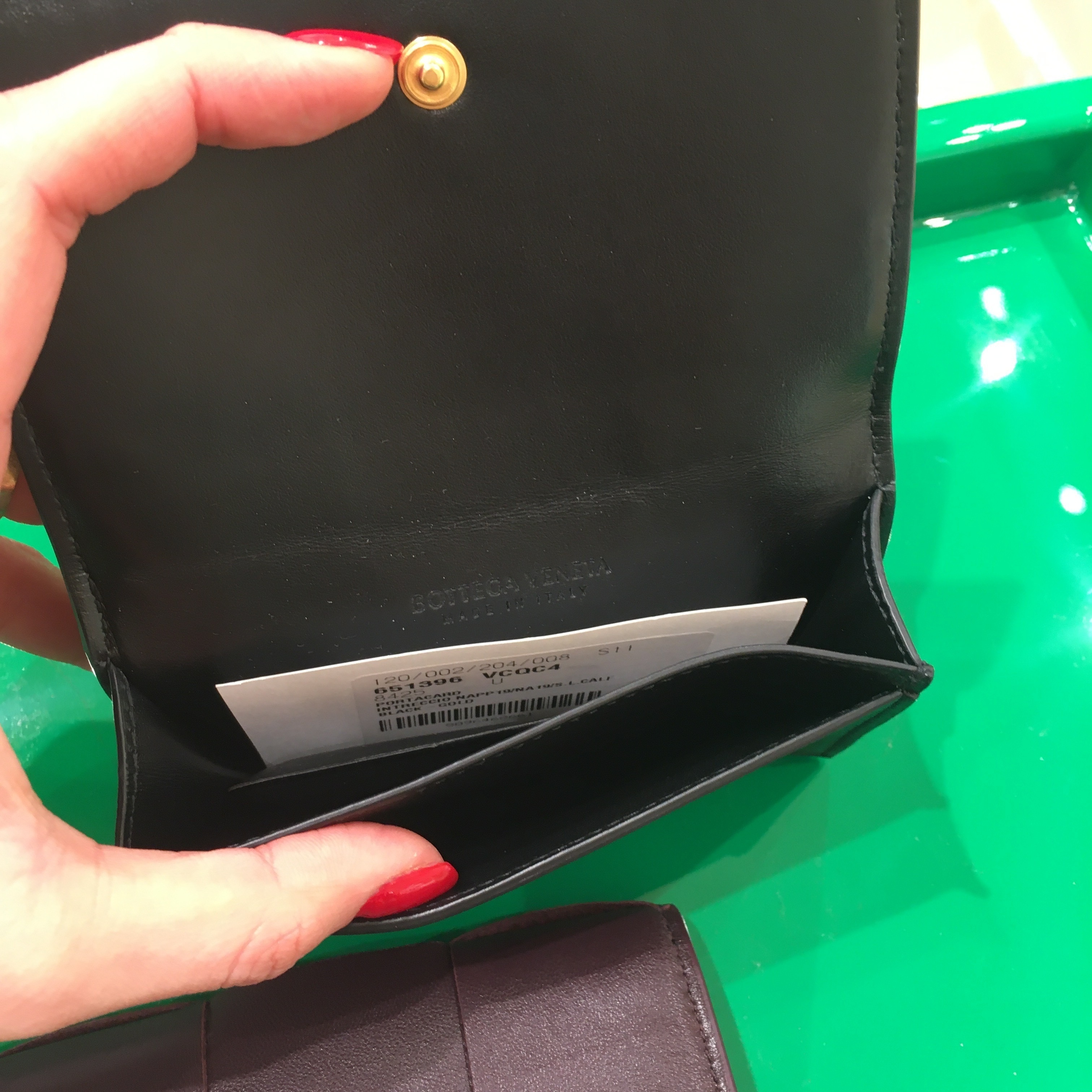 Bottega Veneta Maxi Intrecciato Card Case In Black