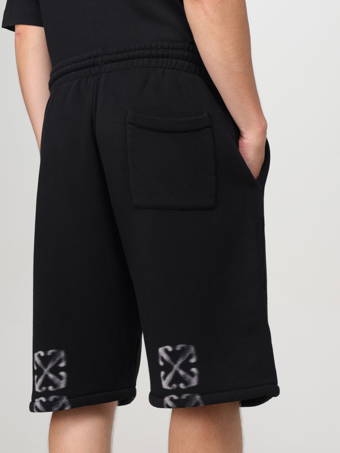 Off-white Off White "sporty Bermuda Shorts With Embroidered Arrow In Black