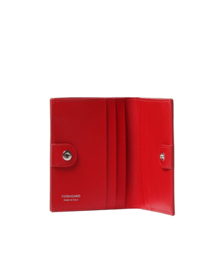 Ferragamo Horsebit Buckle Flip Wallet In Red