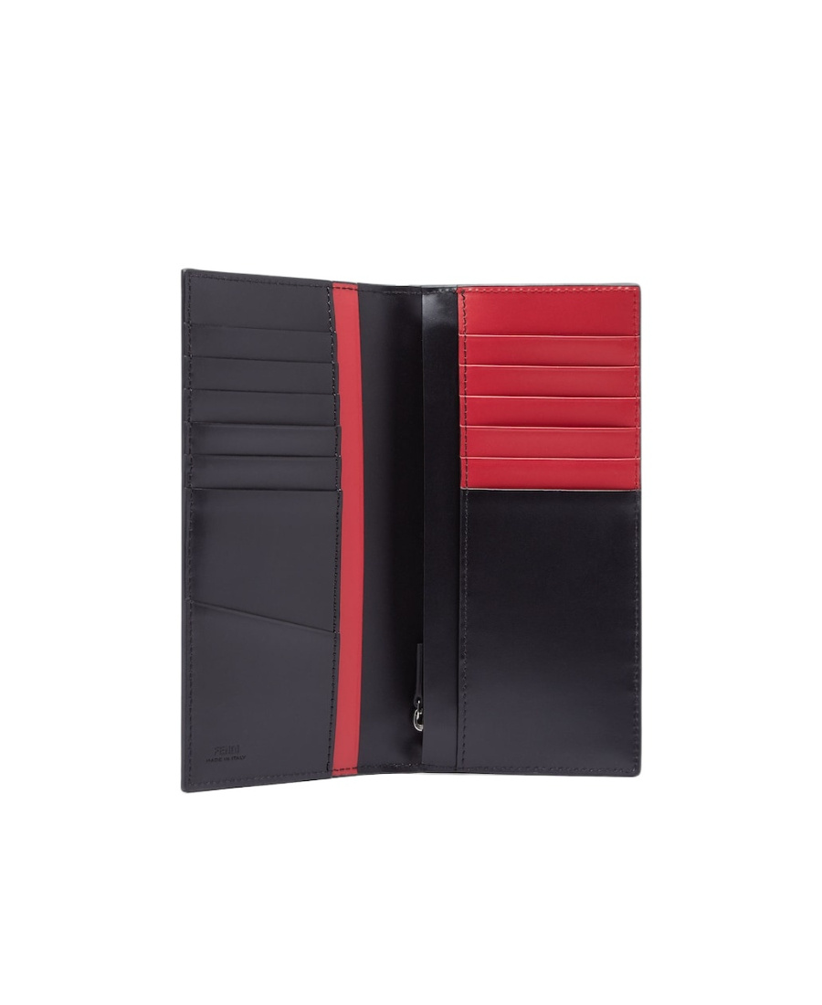 Fendi Logo Double-folded Wallet In Black