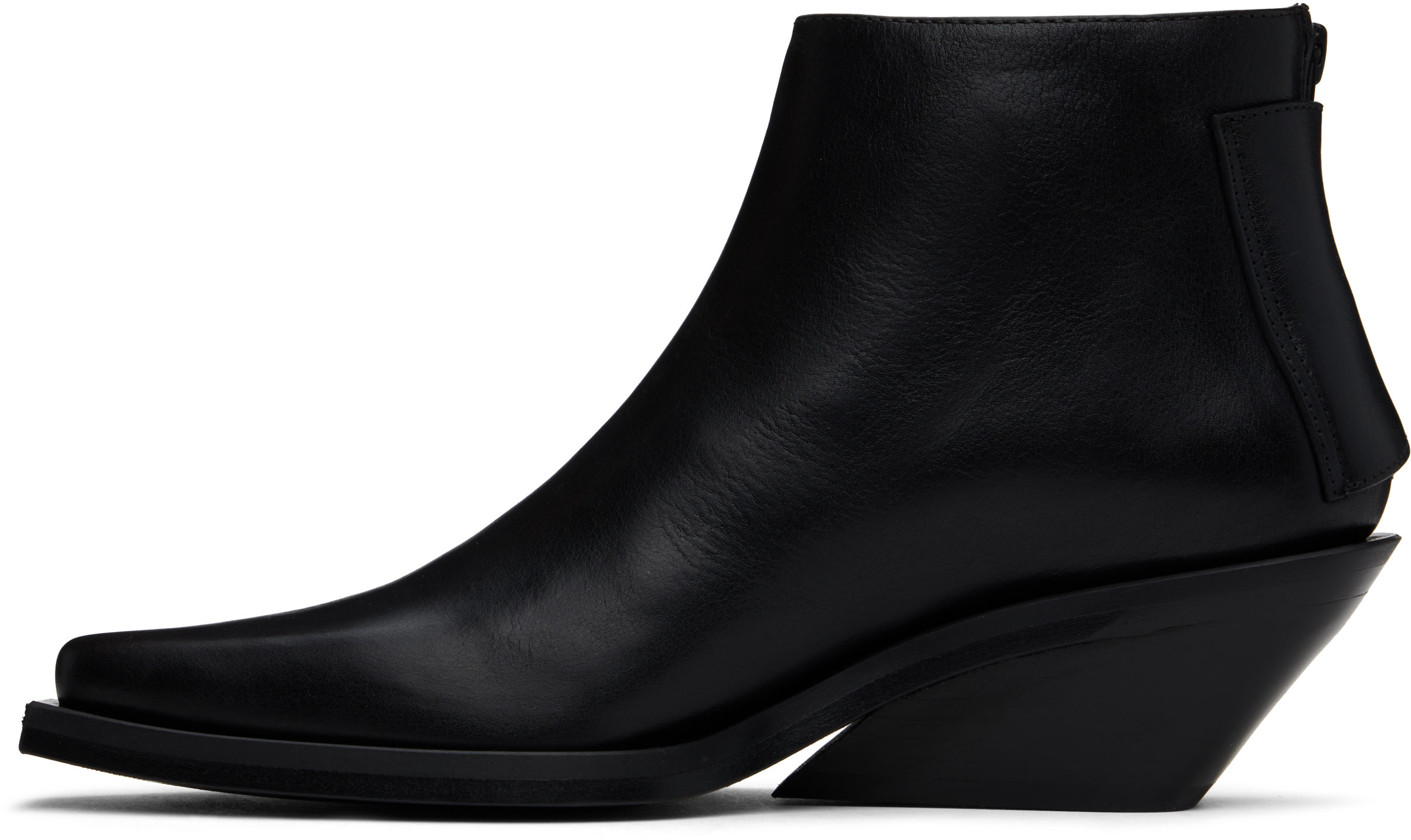 Ann Demeulemeester Black Kay Pointy Medium Heel Ankle Boots In Black