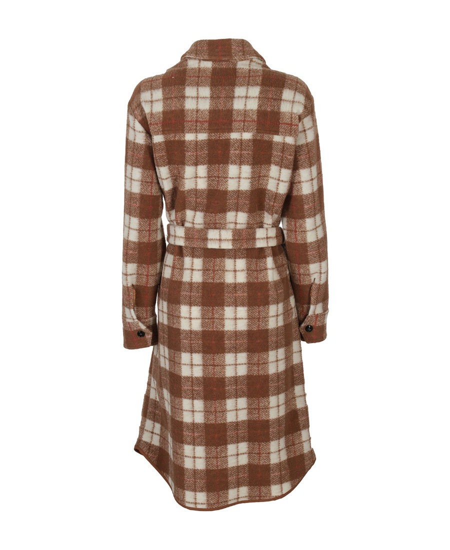 Woolrich Checked Coat In Brown