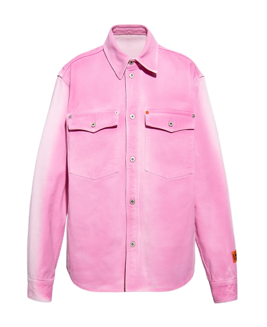 Heron Preston Pink Faded Denim Jacket In Pink