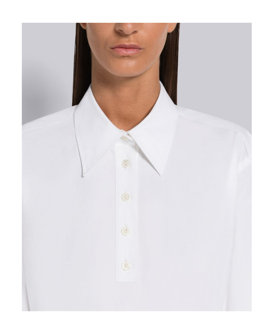 Shop Thom Browne Asymmetrical Pleated Shirtdress