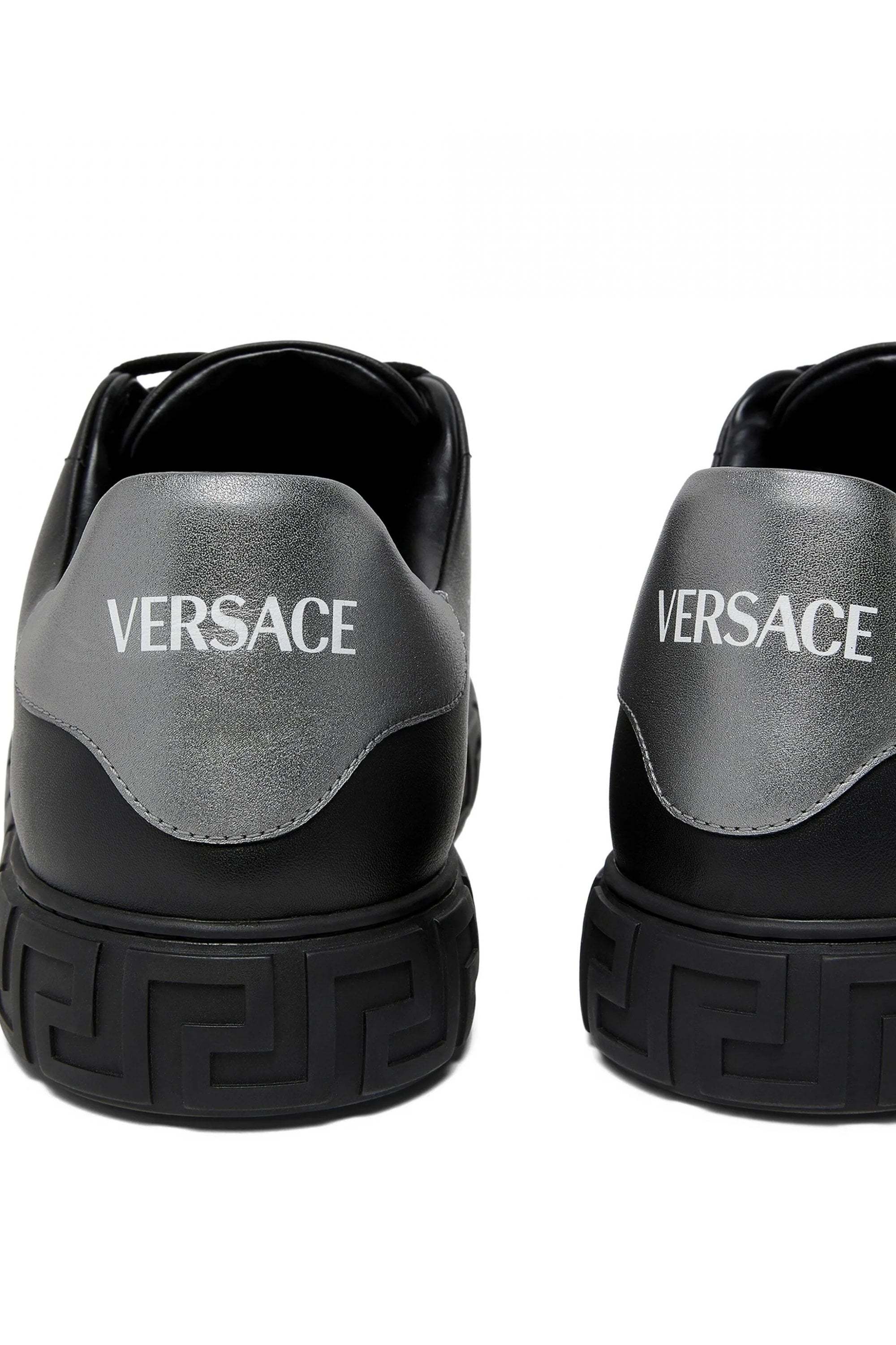 Versace Greca La Medusa-embellished Sneakers In Black