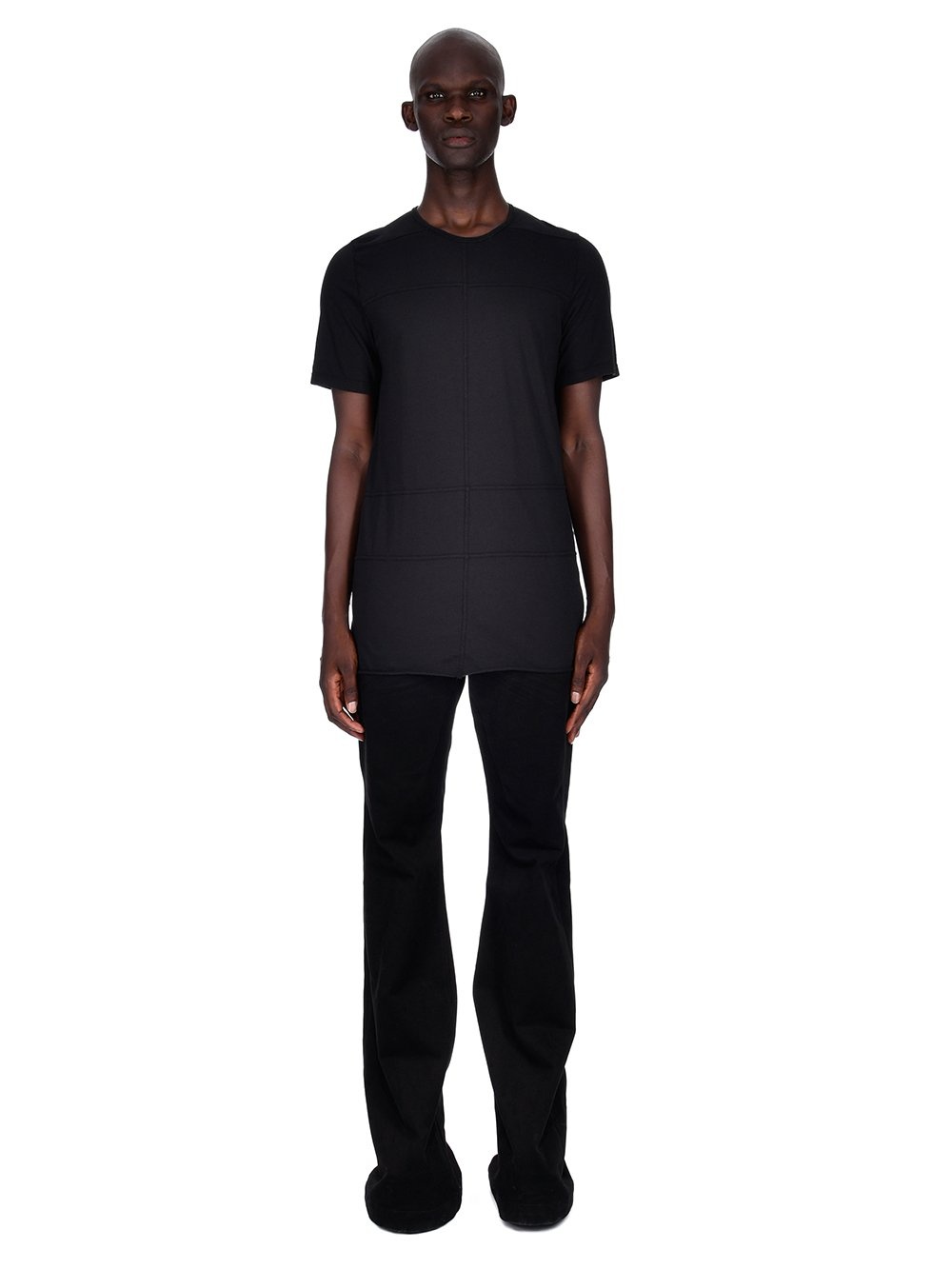 Rick Owens Drkshdw Black Plain Knitted T-shirt In Black