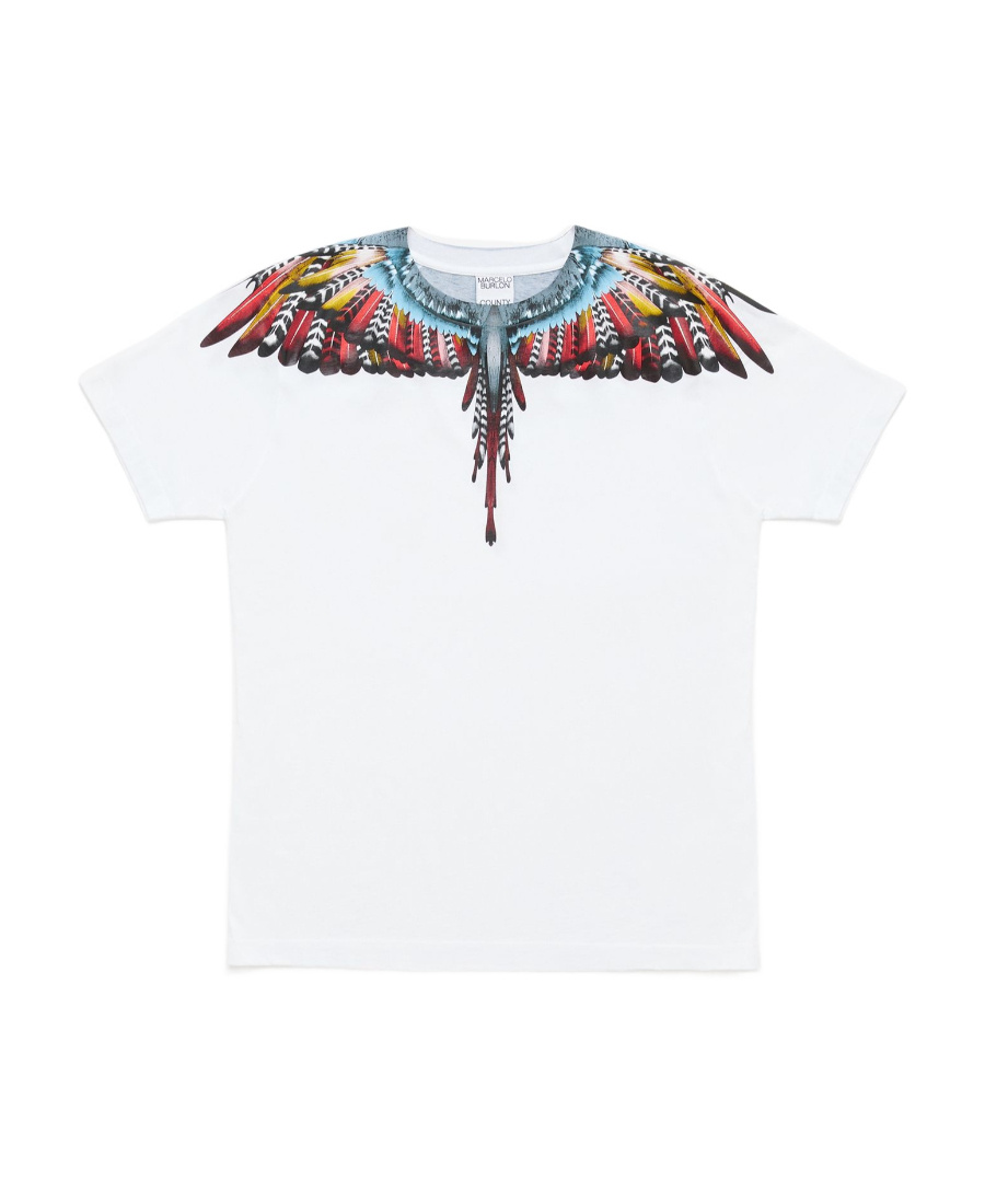 Marcelo Burlon County Of Milan Grizzly Wings Cotton T-shirt In Multicolor
