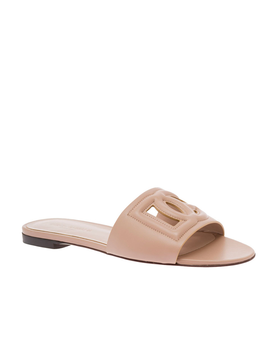 Dolce & Gabbana Piink Leather Millennials Flats In Nude