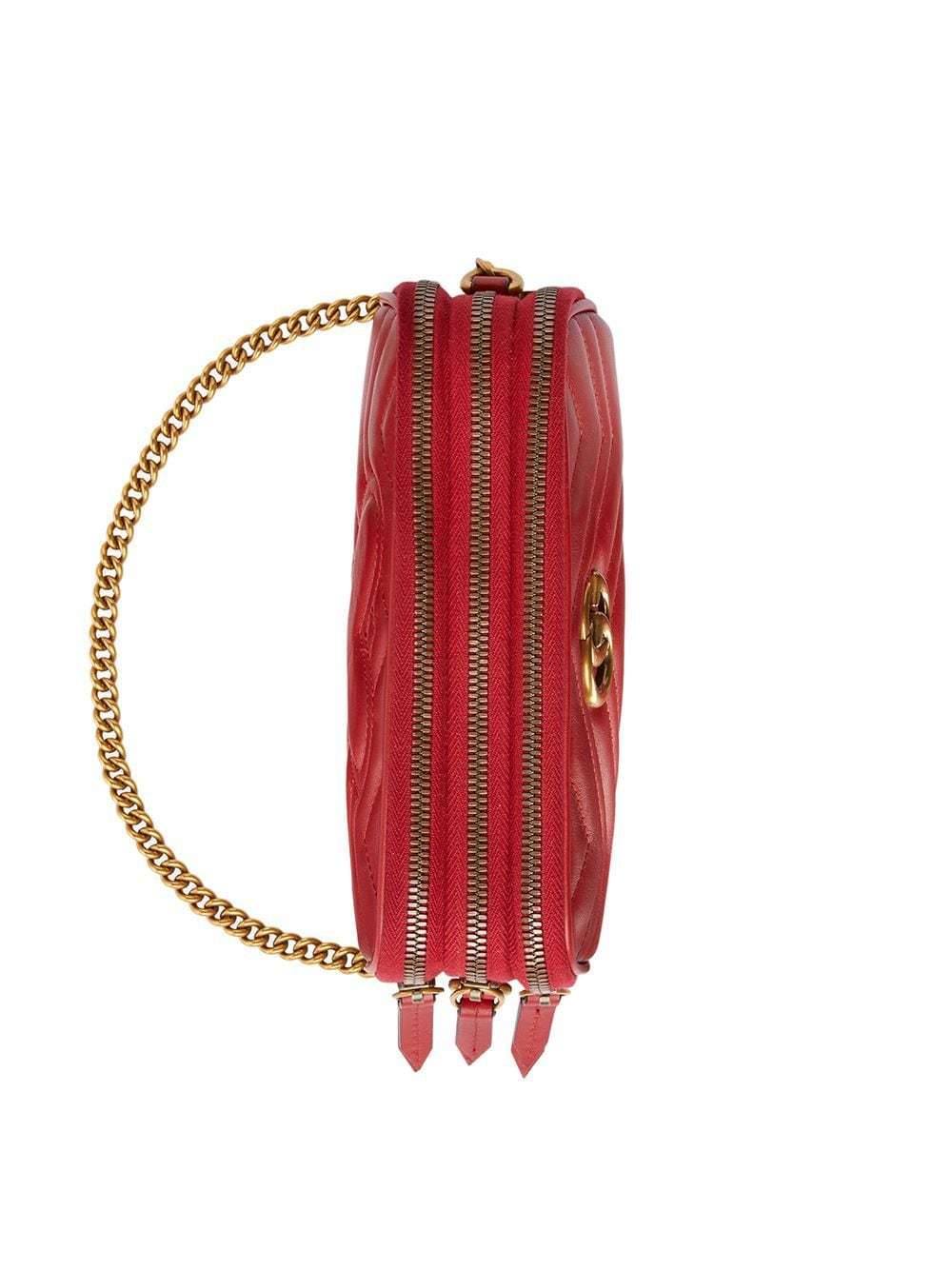 Gucci Gg Marmont Mini Chain Bag In Red